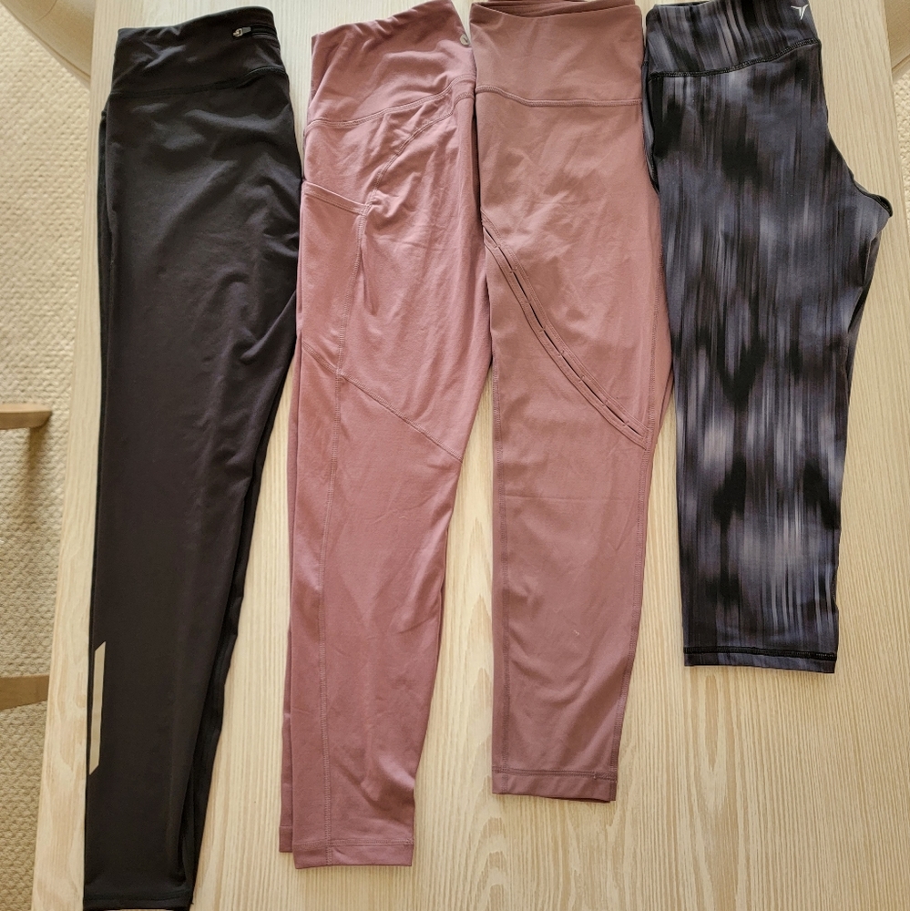 4pc Yoga Pants/Legging Mixed Set Size Large (Yogalicious, Velocity, Old Navy)